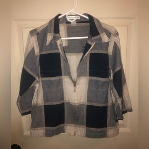 COPY - - L buffalo plaid, lightweight jacket ( shacket) zip front